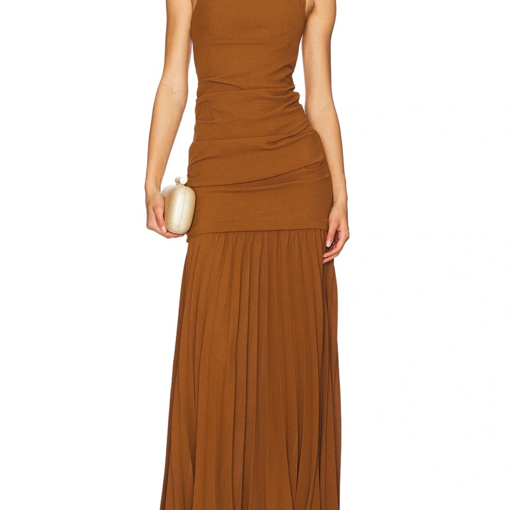 Delfi Collective Delilah Halter Pleated Drop Waist Maxi Dress
